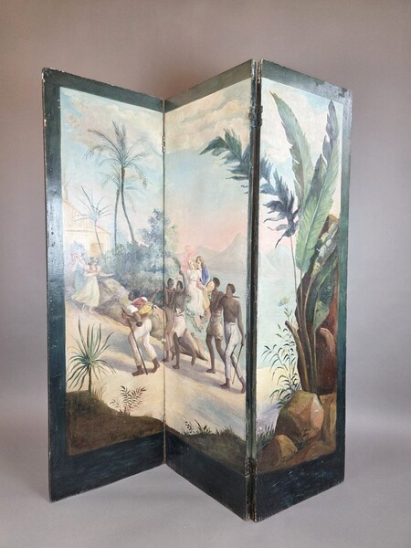 Painted screen representing 