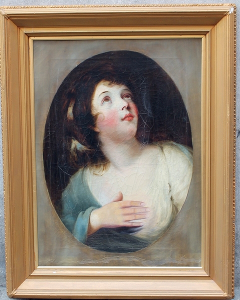 Painting Of Woman, Oil On Canvas, Early 19th C 