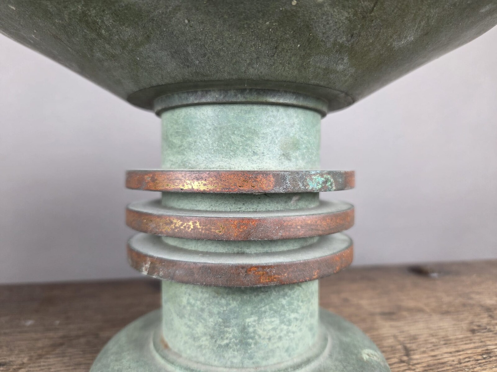 Pair of Art Deco bronze candle-holders