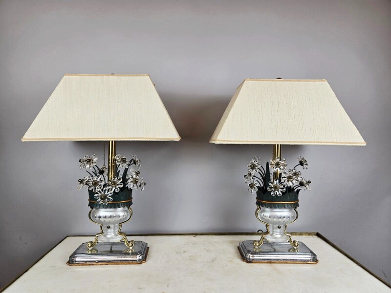 Pair of Baguès style lamps