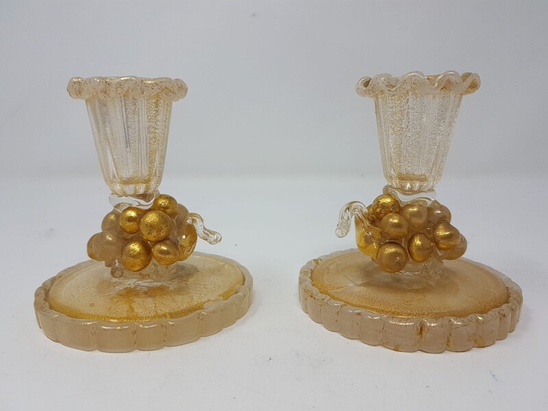 Pair of Barovier & Toso candlesticks. 1930