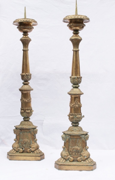 Pair of brass candlesticks