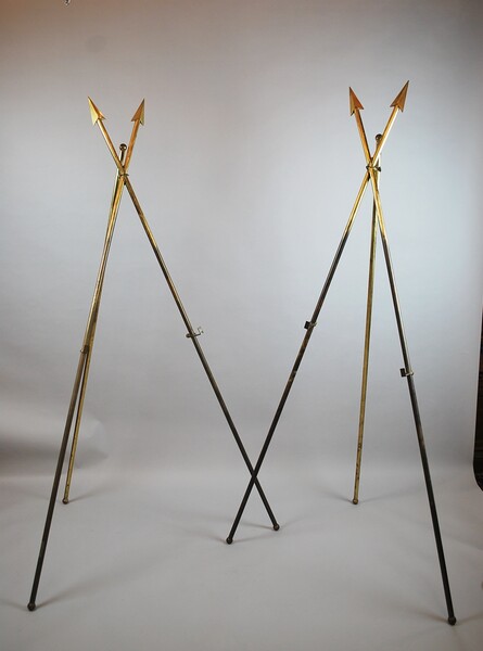 Pair of brass easels, circa 1940