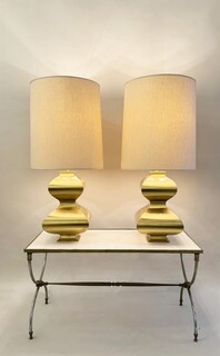 Pair Of Brass Lamps, Circa 1970. 