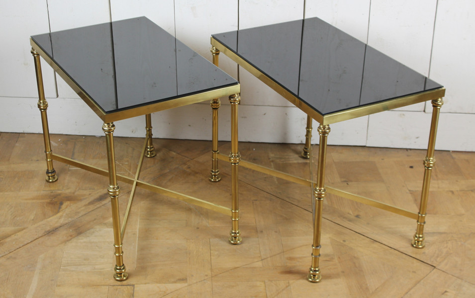 Pair of brass sofa ends 