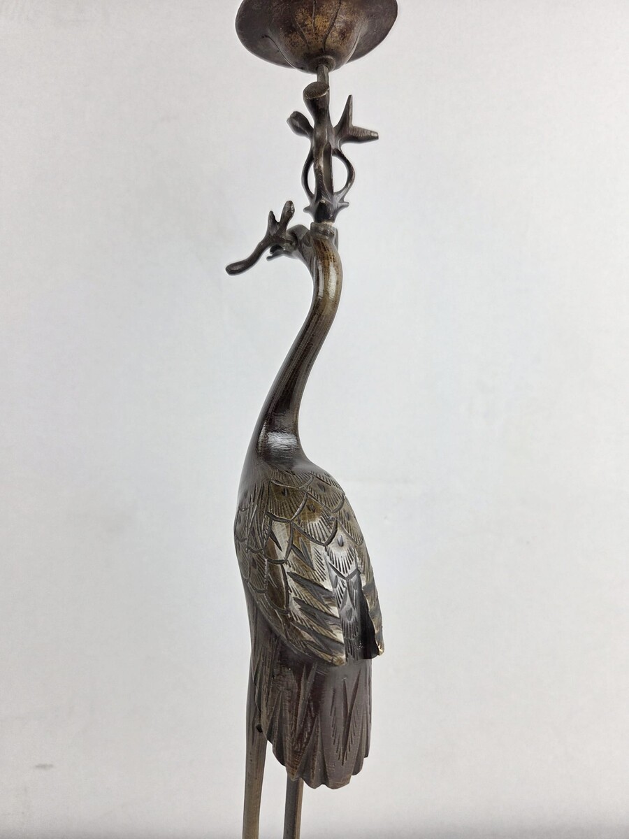 Pair of bronze candlesticks, China 20th