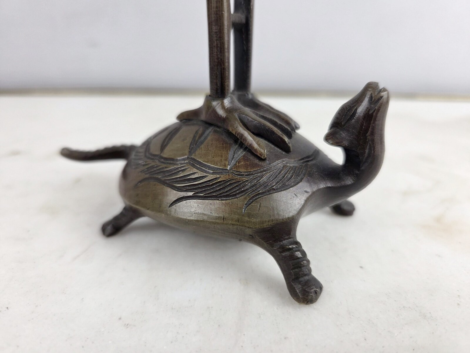 Pair of bronze candlesticks, China 20th