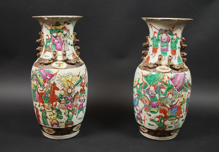 Pair of cantonese vases