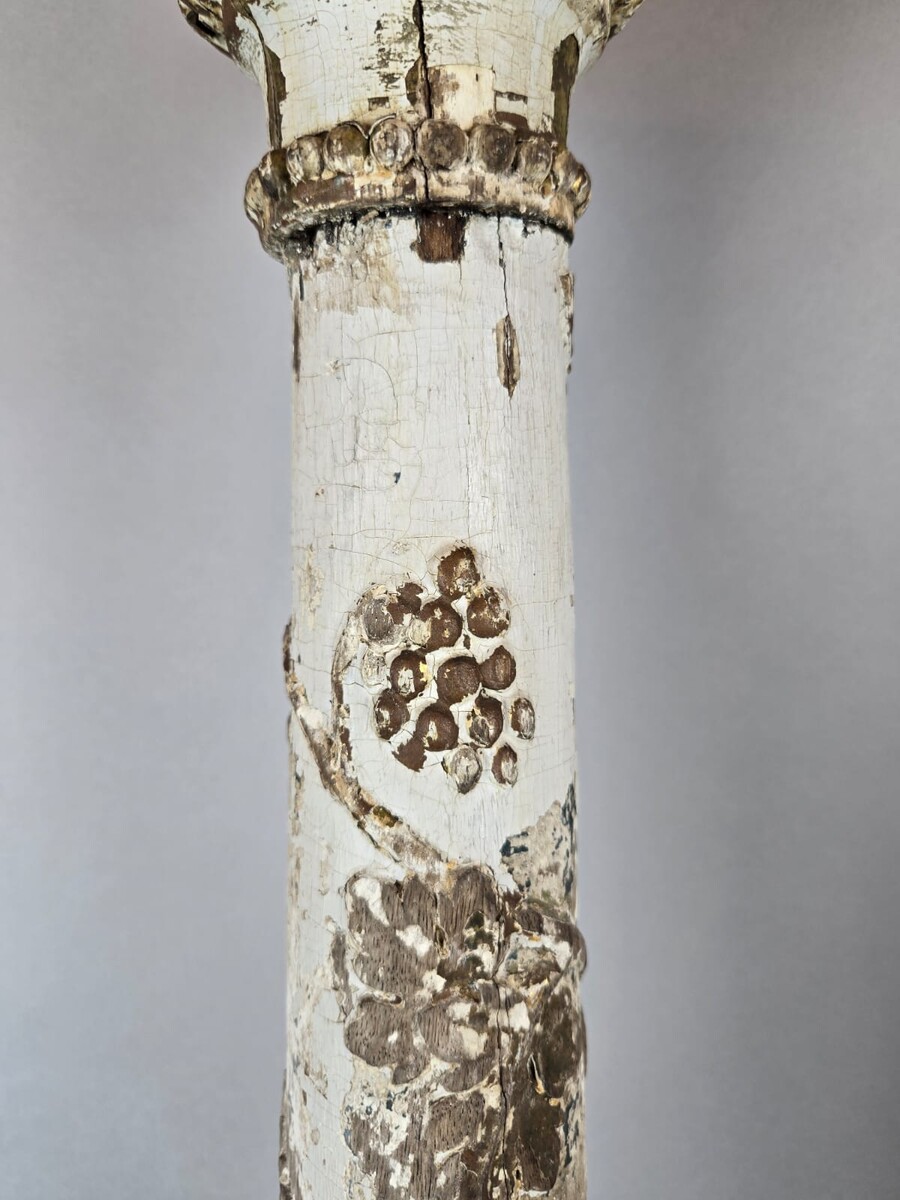 Pair of carved wooden columns, 19th