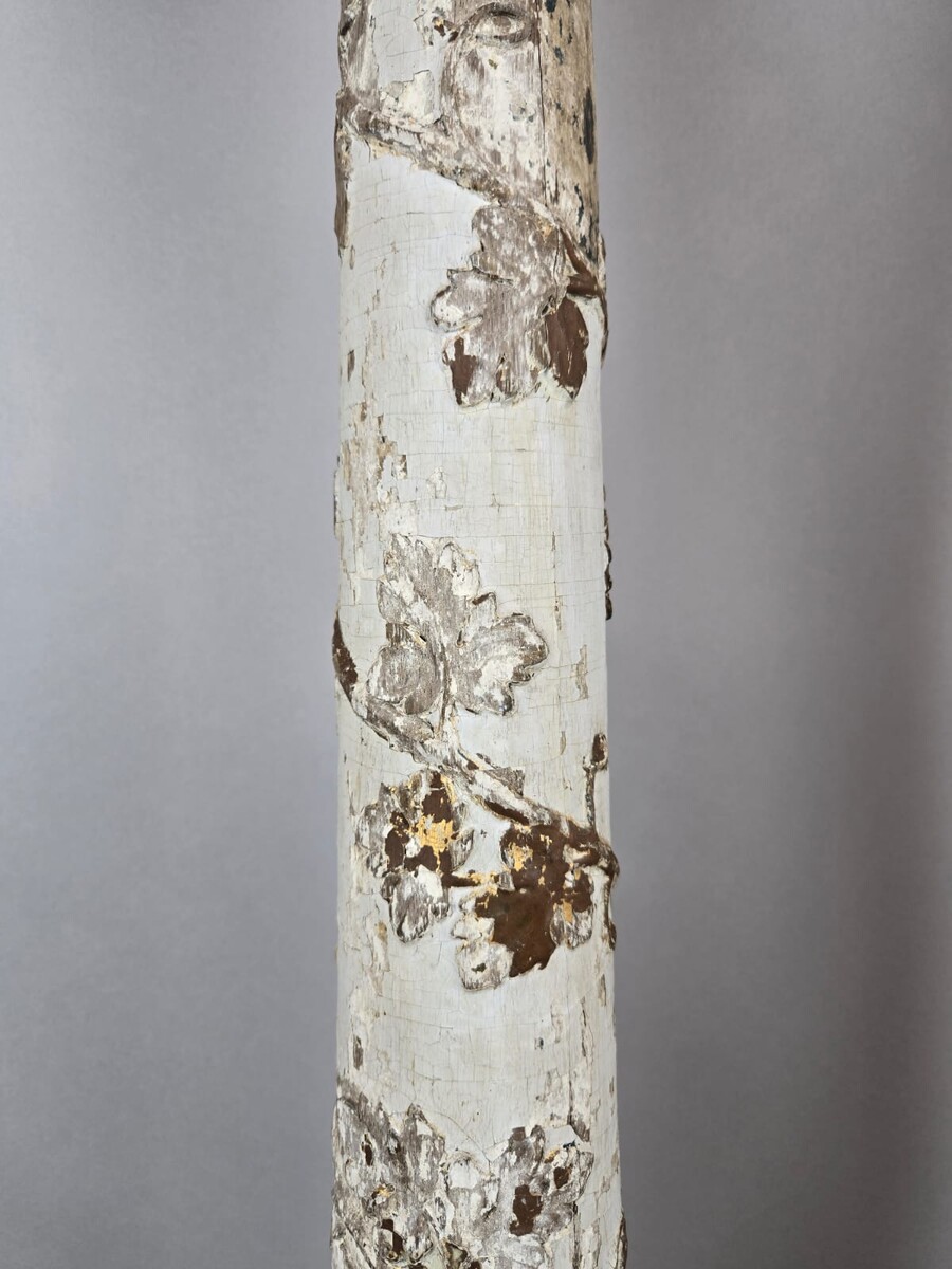 Pair of carved wooden columns, 19th