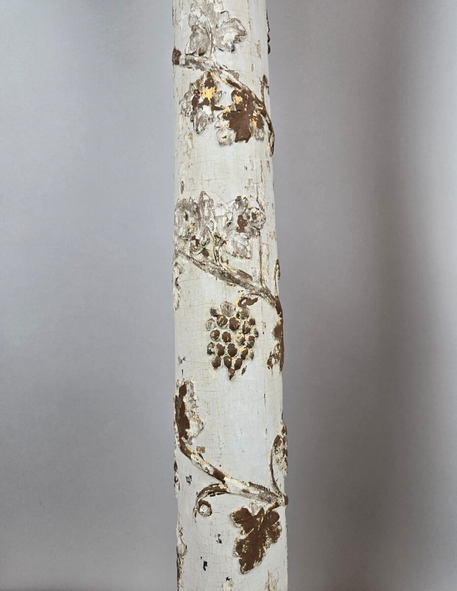 Pair of carved wooden columns, 19th