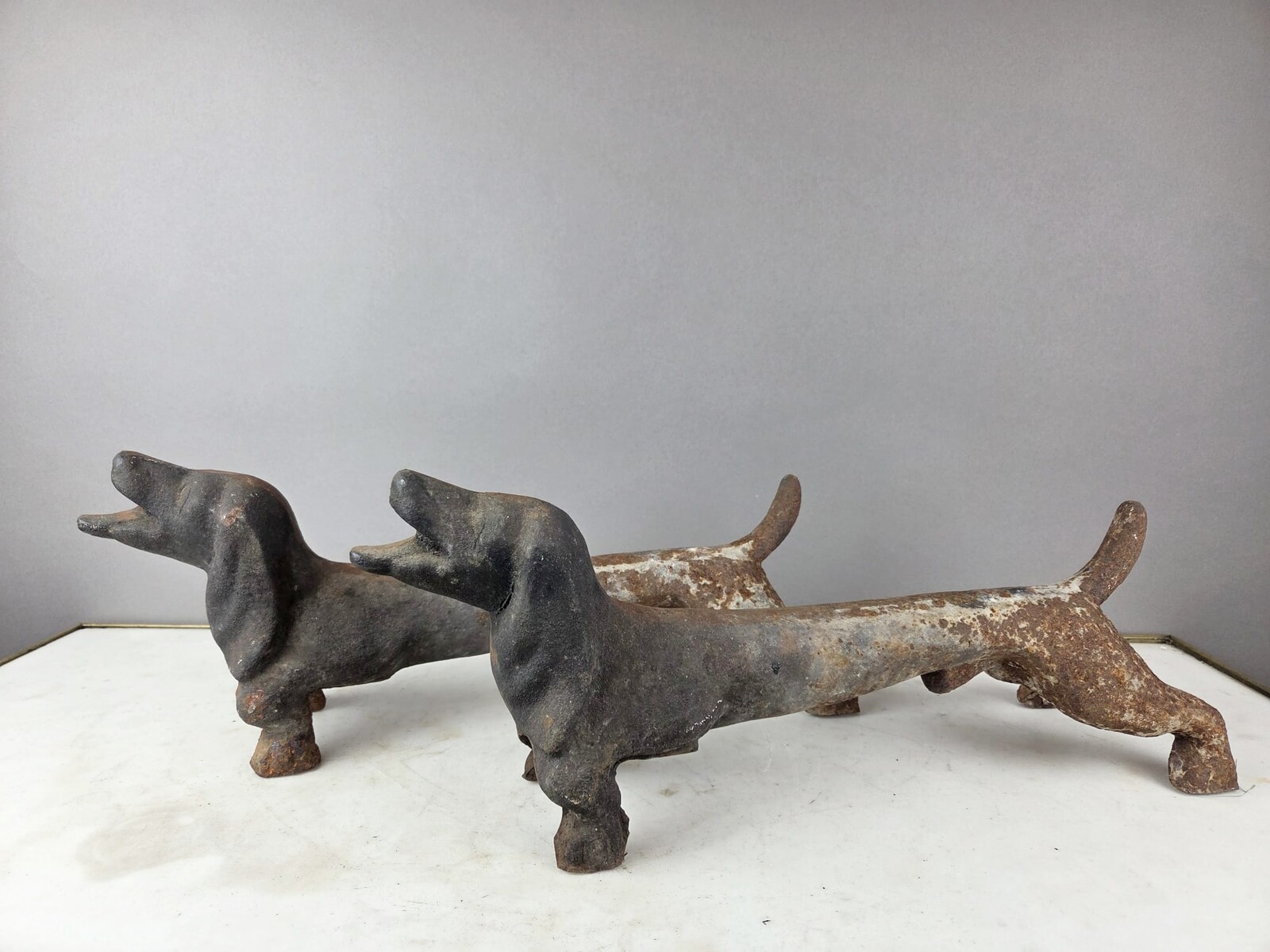 Pair of cast iron andirons