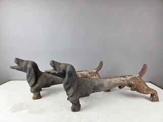 Pair of cast iron andirons