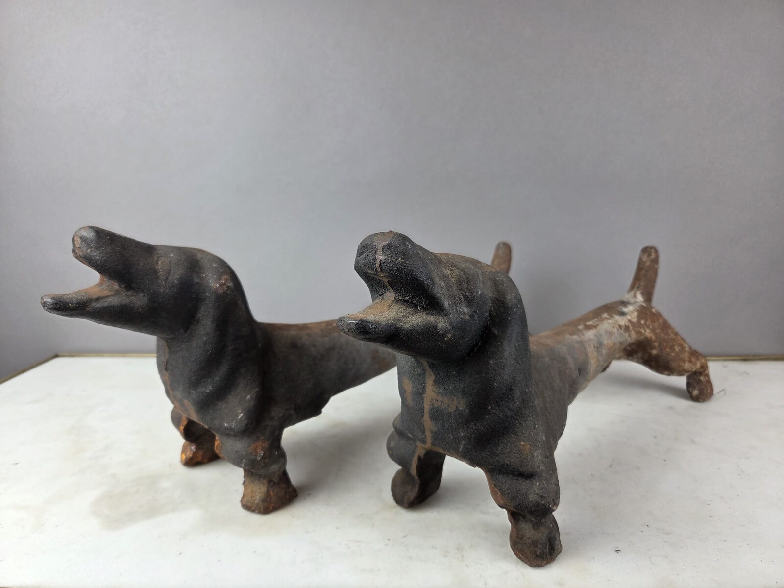 Pair of cast iron andirons