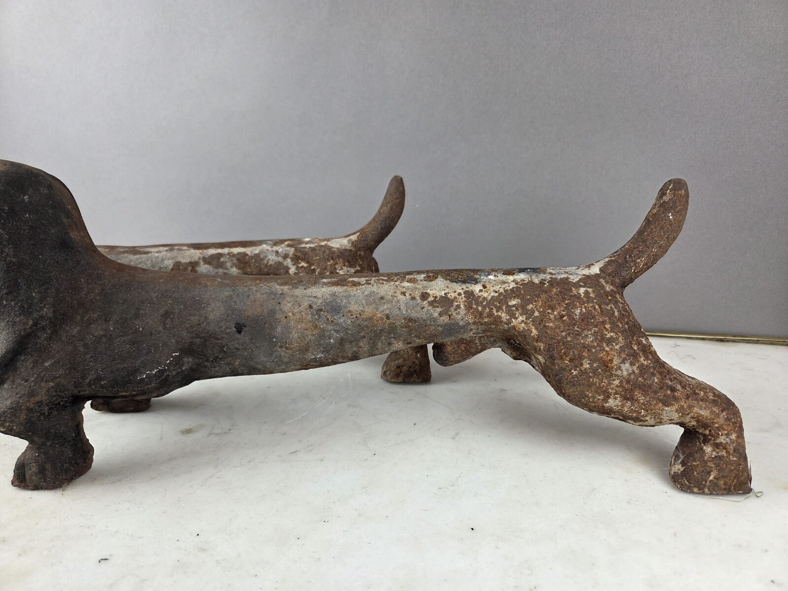 Pair of cast iron andirons