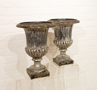 Pair of cast iron garden basins