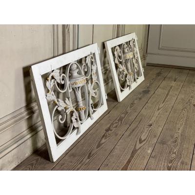 Pair Of Cast Iron Transom Louis XVI Style