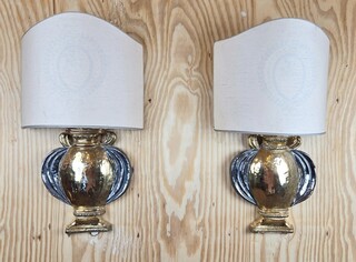 Pair of ceramic wall lights, Italy, 1960s-1970s
