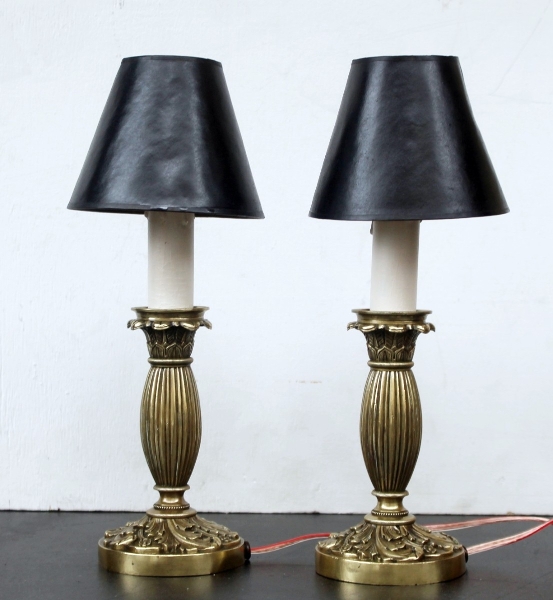 Pair of Charles X candlesticks lamps