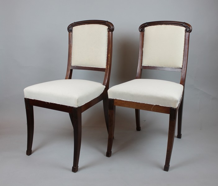 Pair of empire mahogany chairs