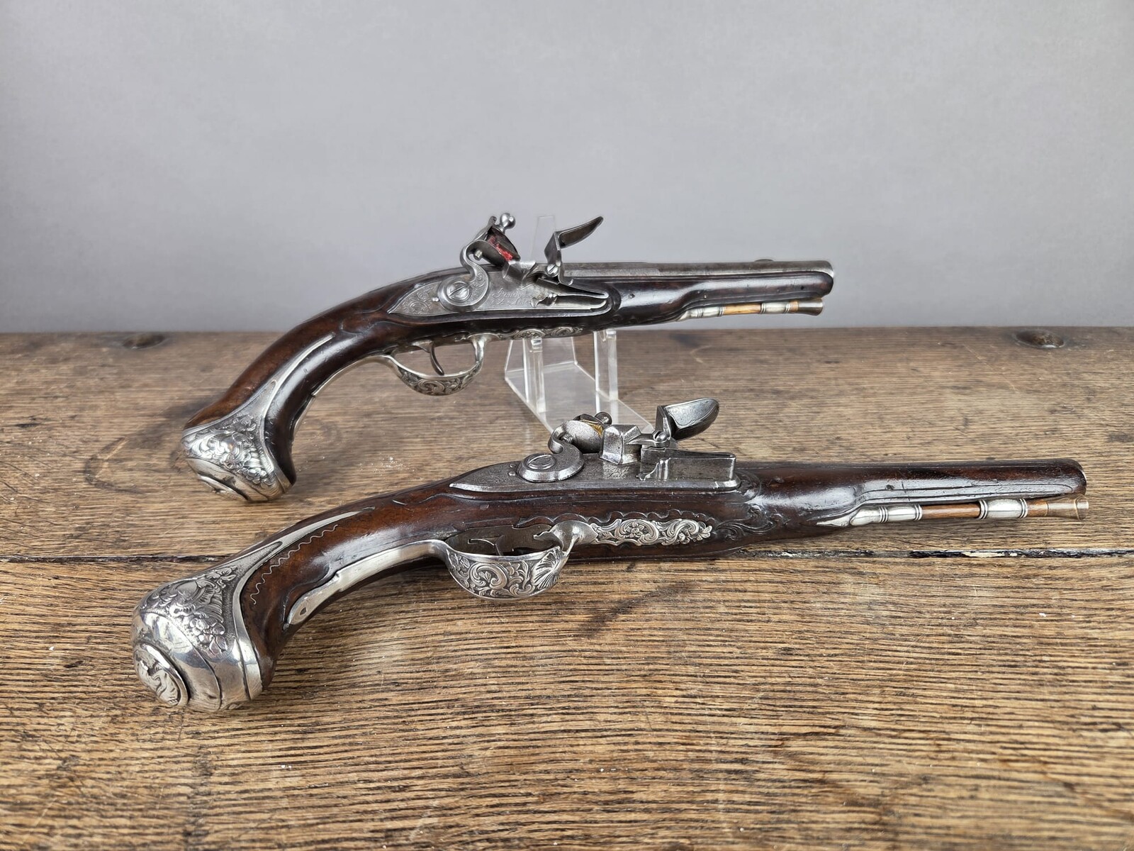 Pair of flintlock pistols circa 1750