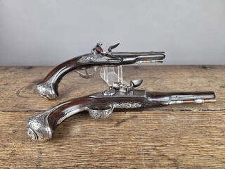Pair of flintlock pistols circa 1750