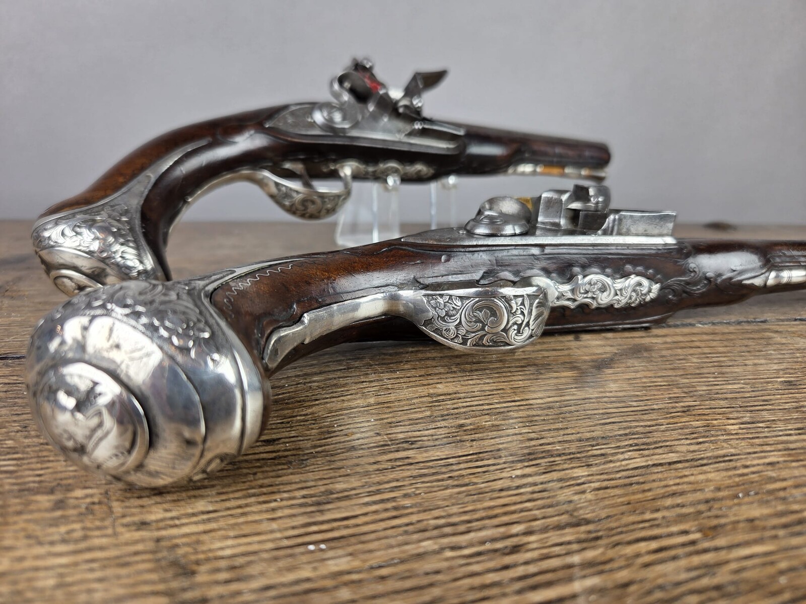 Pair of flintlock pistols circa 1750