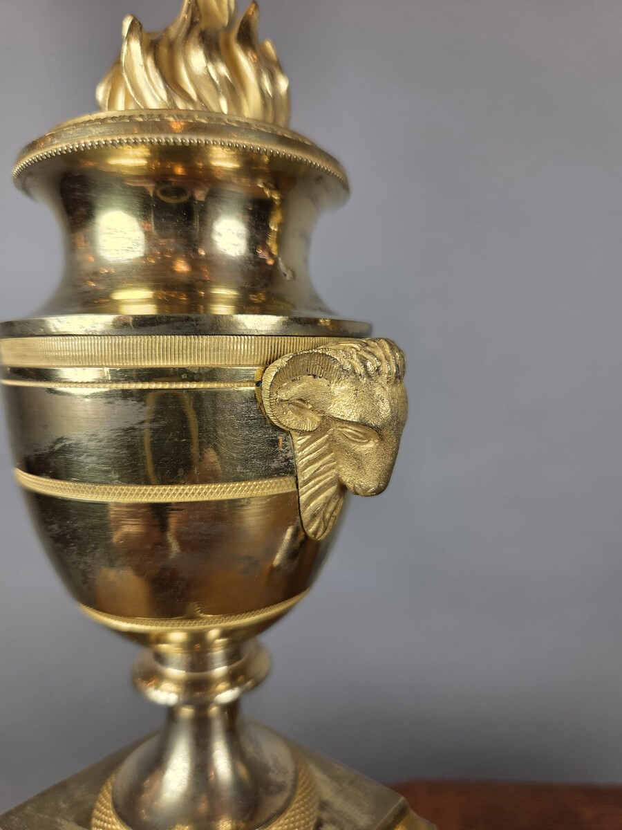 Pair of gilded bronze cassolettes from the Empire period