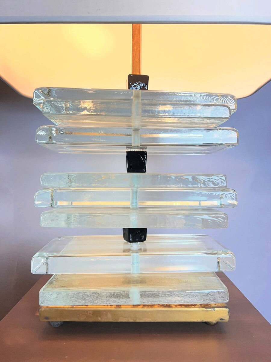 Pair of glass lamps, Italy, 20th century