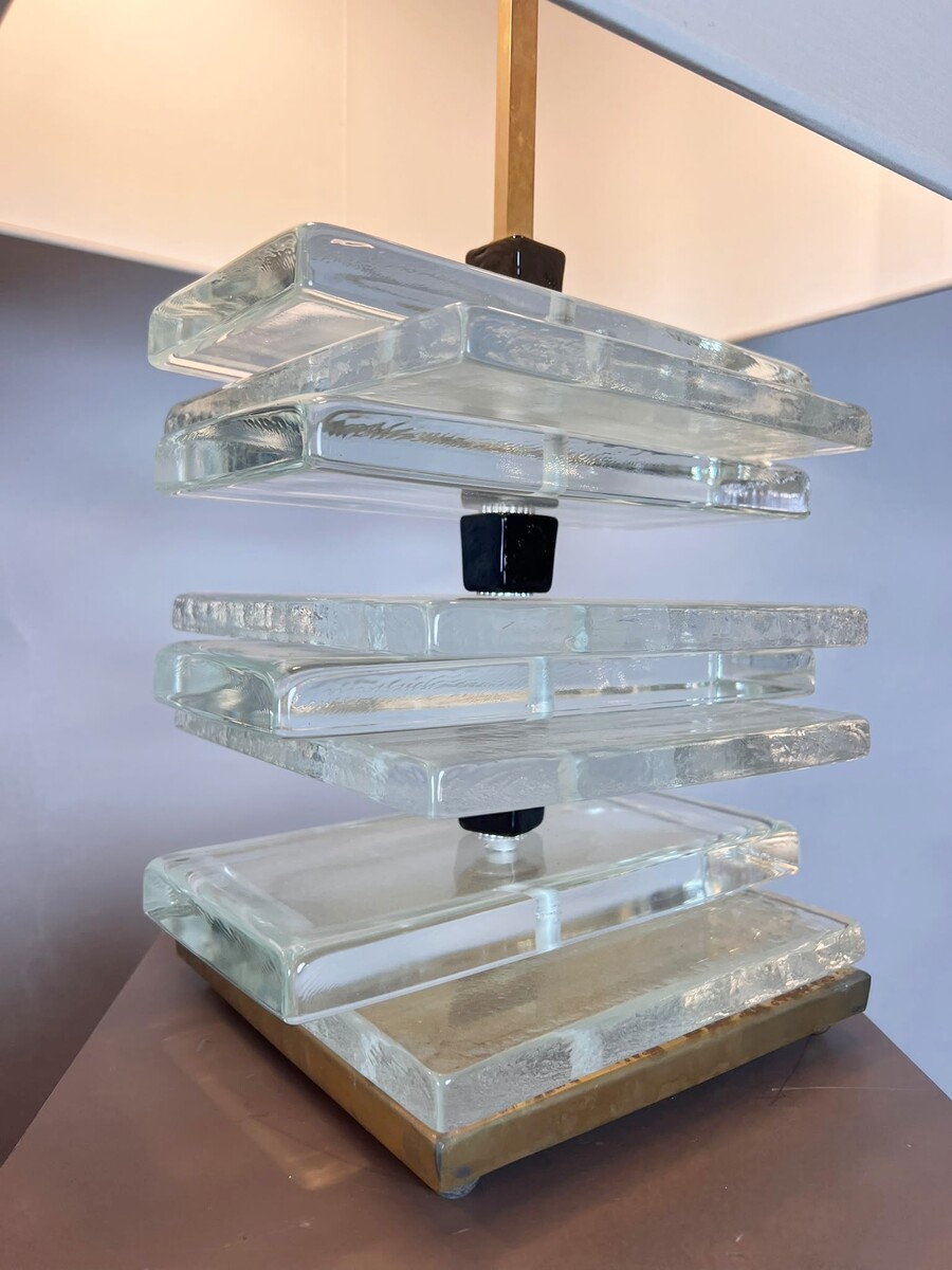 Pair of glass lamps, Italy, 20th century