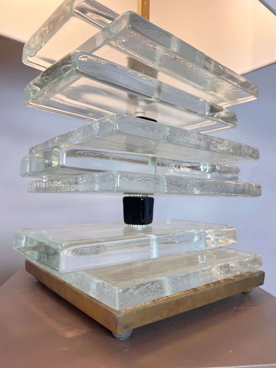 Pair of glass lamps, Italy, 20th century