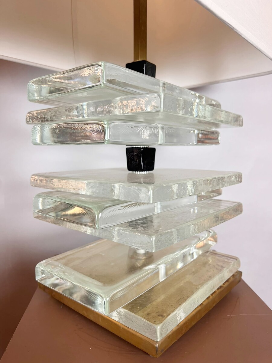 Pair of glass lamps, Italy, 20th century