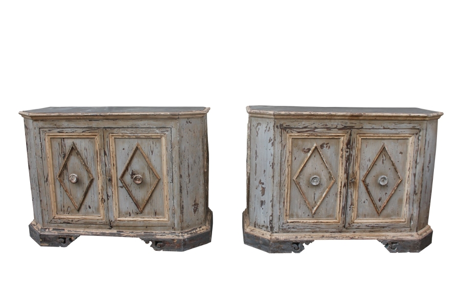 Pair of italian patinated cabinets