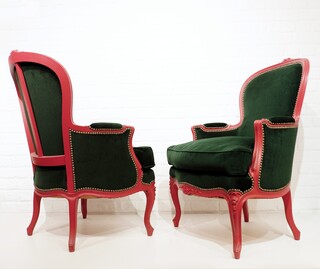 Pair of Louis XV style armchairs in 