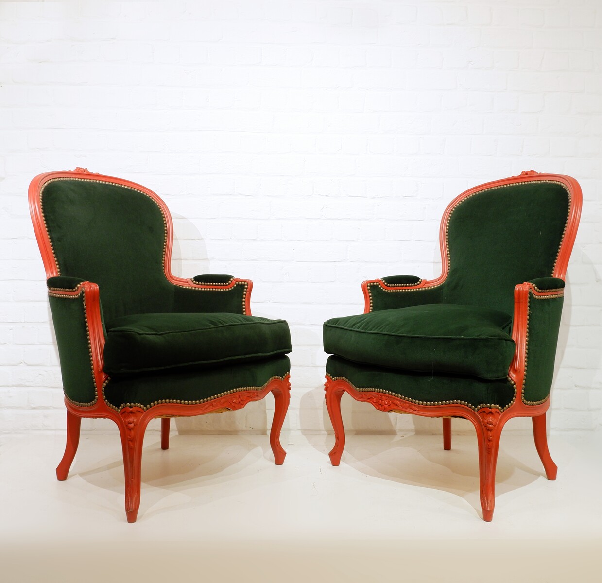 Pair of Louis XV style armchairs in 