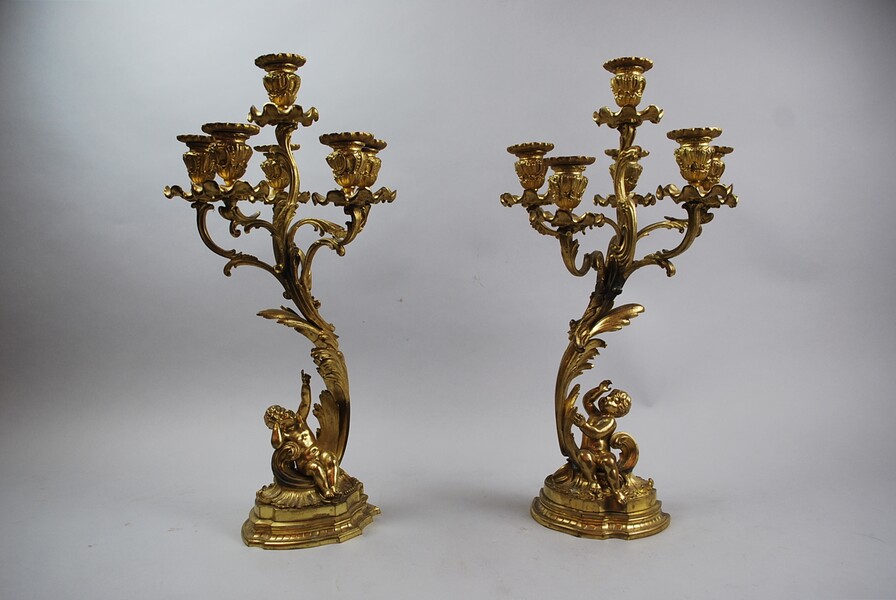 Pair of Louis XV style candelabras