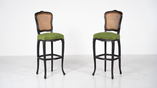 Pair of Louis XV style high chairs, 20th