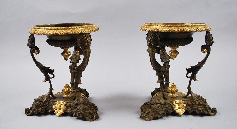 Pair of Napoleon III bronze cups