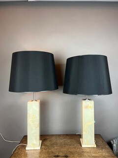 Pair of onyx lamps, circa 1970