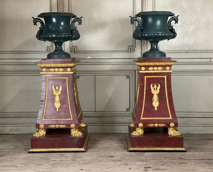 Pair Of Plaster Pedestals