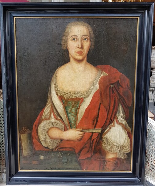 Pair of portraits, oil on canvas, 18th