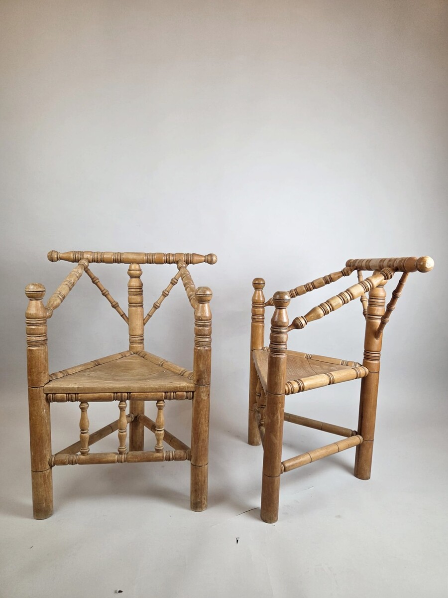 Pair of Scandinavian beechwood armchairs