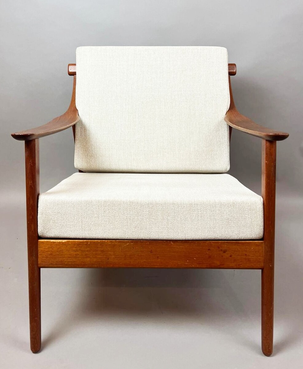Pair of Scandinavian teak armchairs, 1950s