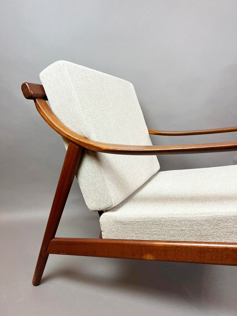 Pair of Scandinavian teak armchairs, 1950s