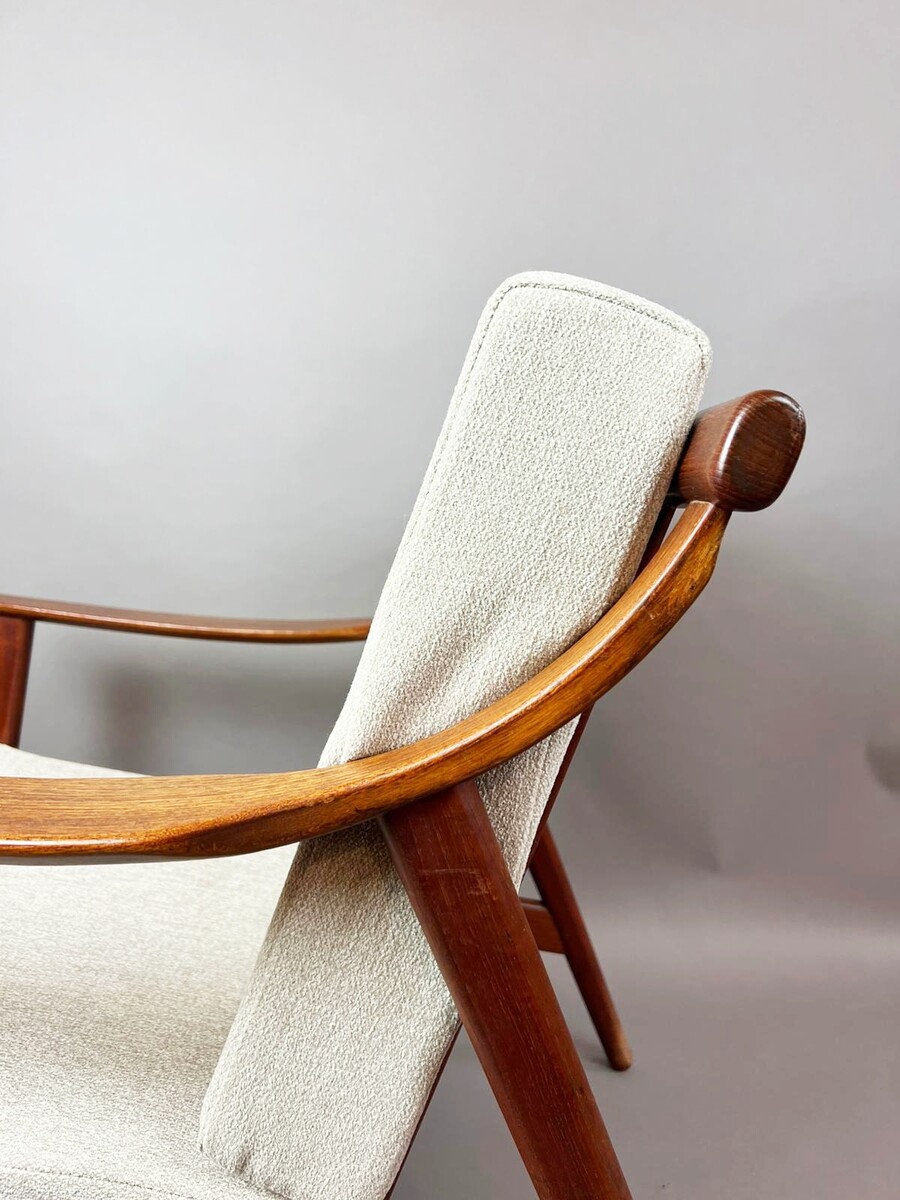 Pair of Scandinavian teak armchairs, 1950s