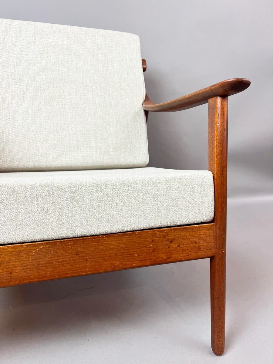 Pair of Scandinavian teak armchairs, 1950s