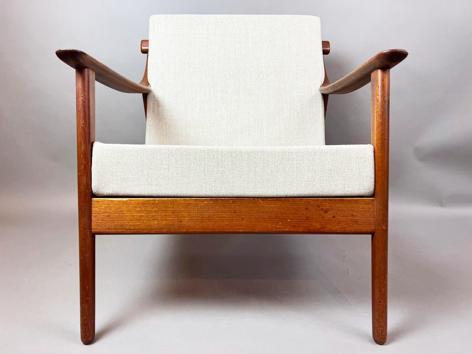 Pair of Scandinavian teak armchairs, 1950s