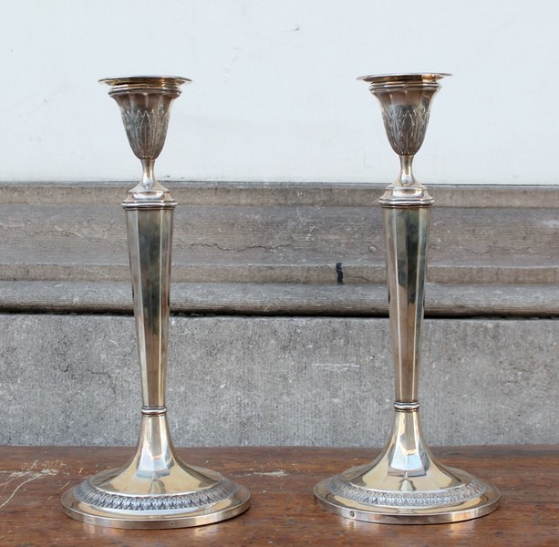 Pair of silver candlesticks