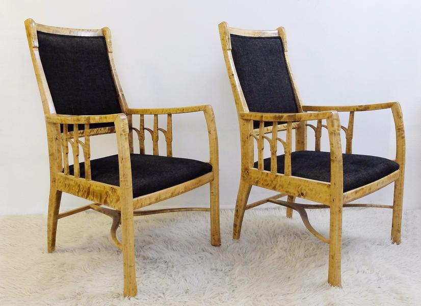 pair of Swedish Birch Armchairs - circa 1920 