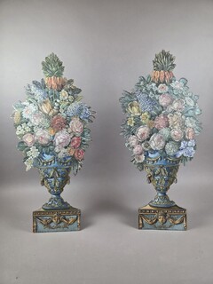 Pair of trompe l'oeil panels, early 20th century